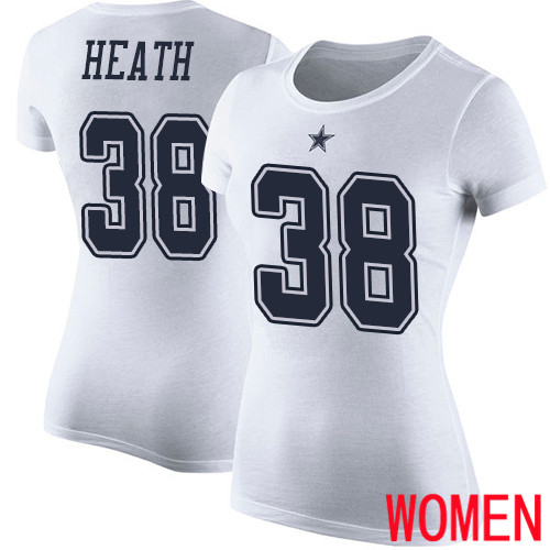Women Dallas Cowboys White Jeff Heath Rush Pride Name and Number #38 Nike NFL T Shirt->youth nfl jersey->Youth Jersey
